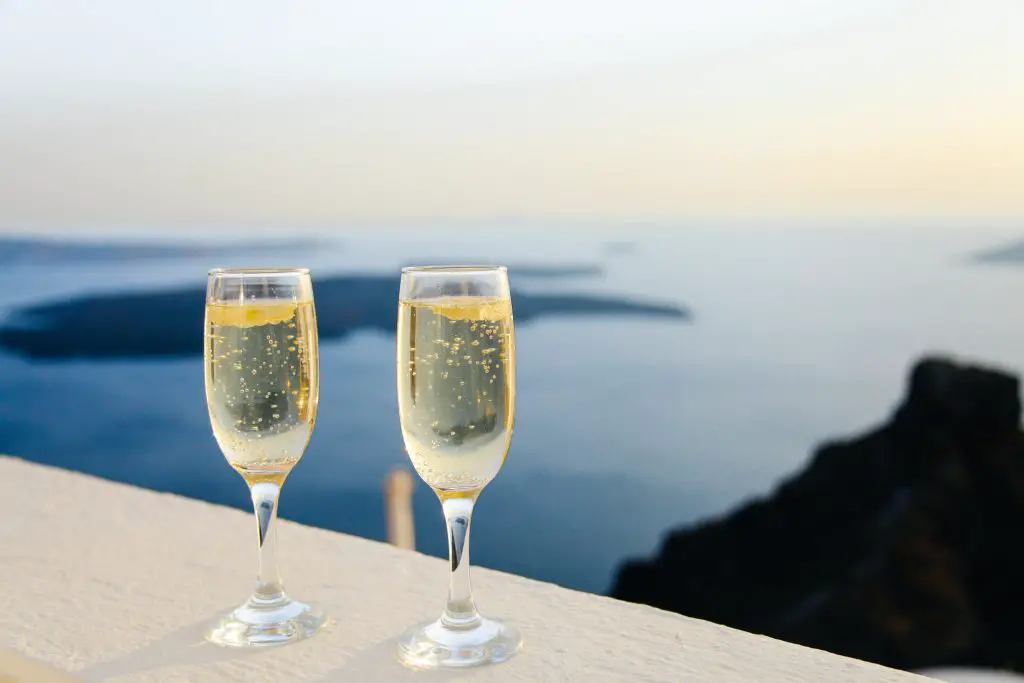 two glasses of sparkling wine 