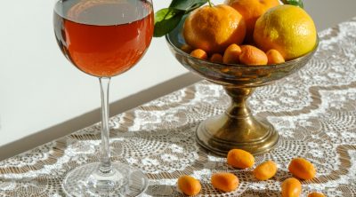 citrus wine glass