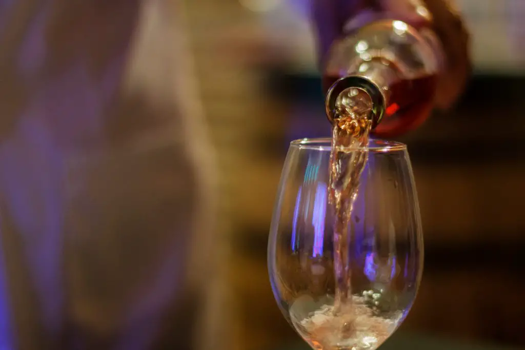 Pink Muscat poured in a glass