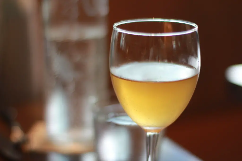 glass of orange wine