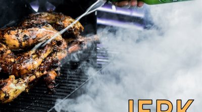 jerk chicken on grill