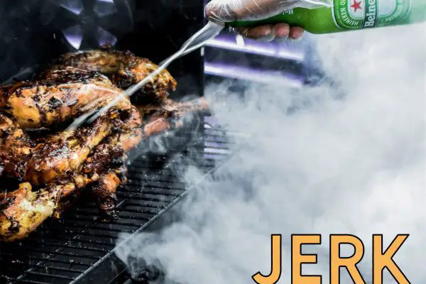 jerk chicken on grill